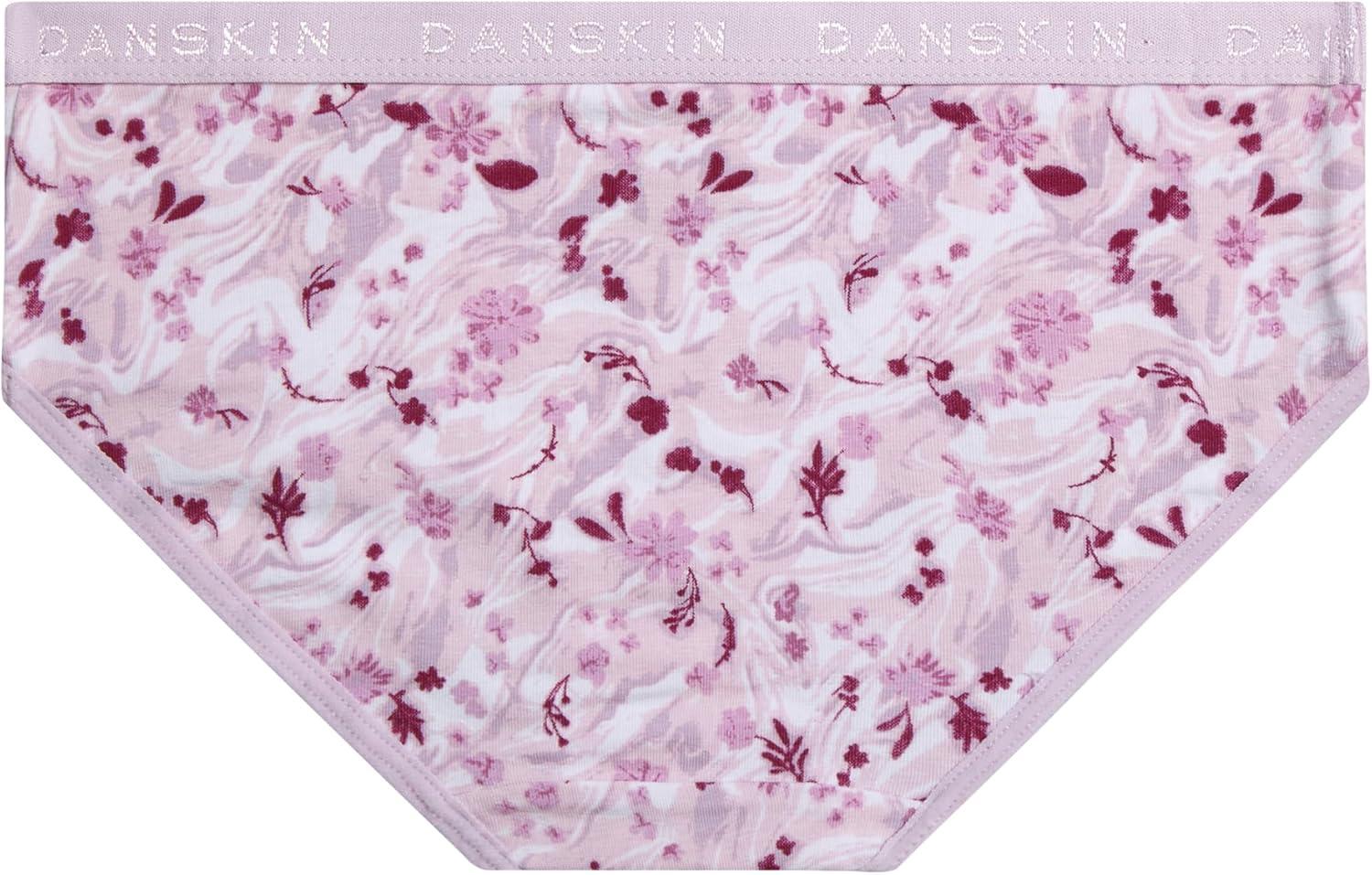 imageDanskin Girls Underwear Hipster Briefs 10 Pack Comfort Stretch Breathable Cotton Underwear Hipster Panties for Girls 412FloralWhiteHeather GreyLavender