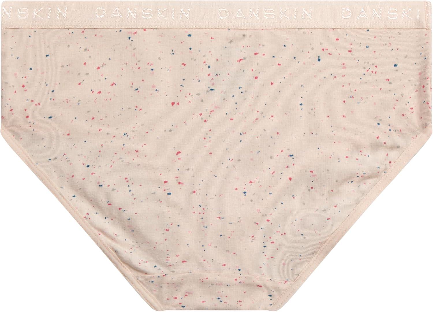 imageDanskin Girls Underwear Hipster Briefs 5 Pack Comfort Stretch Breathable Cotton Underwear Hipster Panties for Girls 412PrintWhitePinkHeather Grey