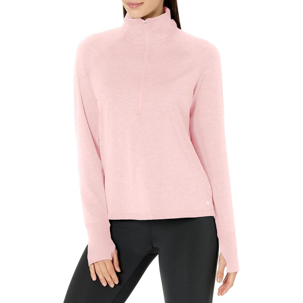imageDanskin Supersoft Quarter Zip PulloverPink Mist Melange