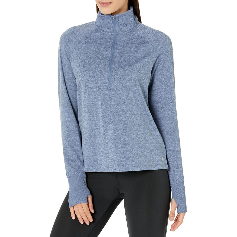 imageDanskin Supersoft Quarter Zip PulloverStonewash Melange