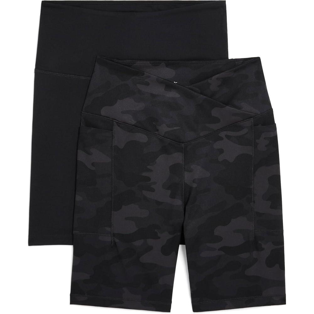 imageDanskin Womens 2Pack 7quot Active Bike ShortsBlack Salt Camo PrintBlack Salt