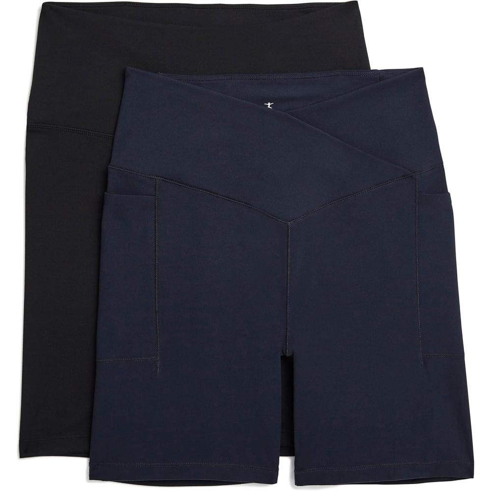 imageDanskin Womens 2Pack 7quot Active Bike ShortsBlack SaltNeo Navy