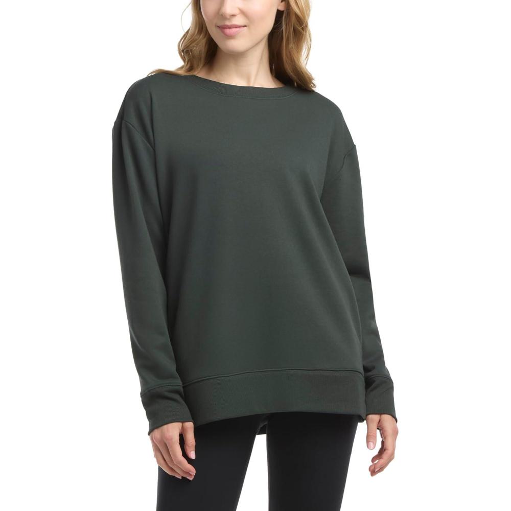 imageDanskin Womens Active Split Hem Tunic PulloverEvergreen