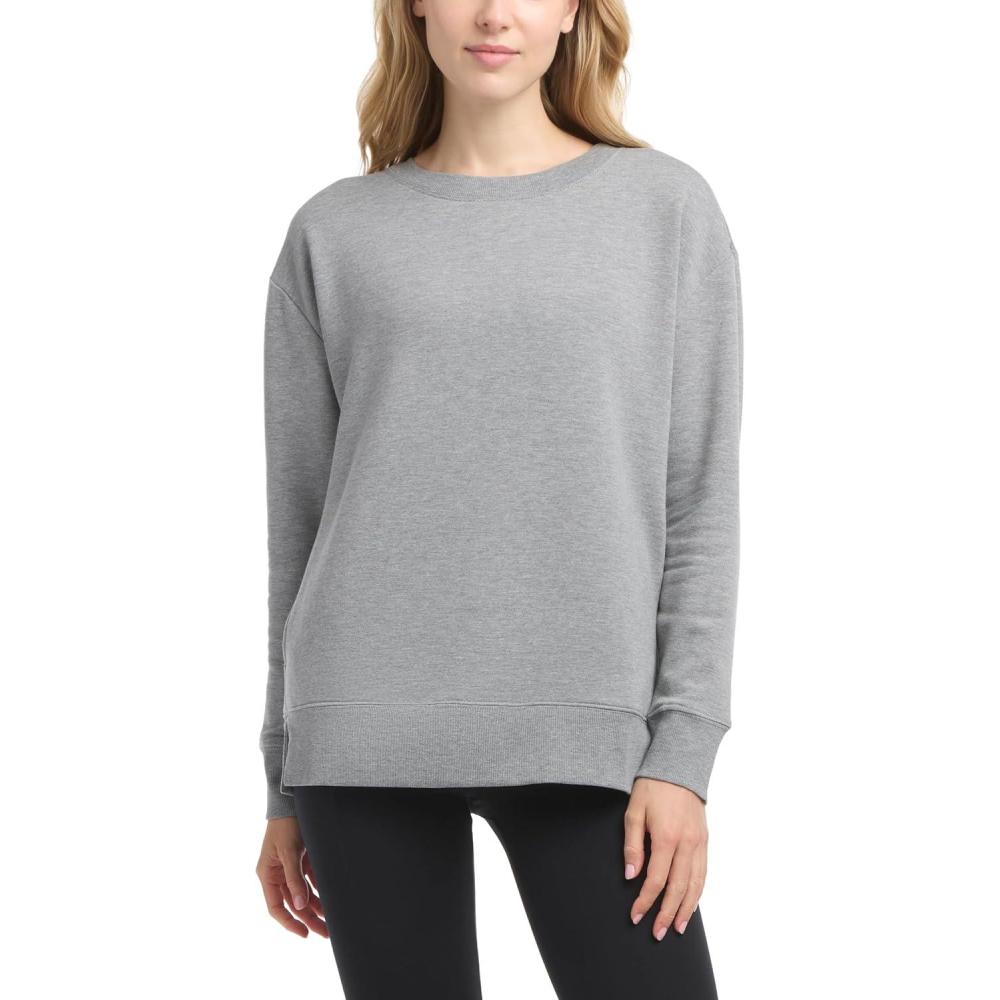 imageDanskin Womens Active Split Hem Tunic PulloverMedium Grey Heather