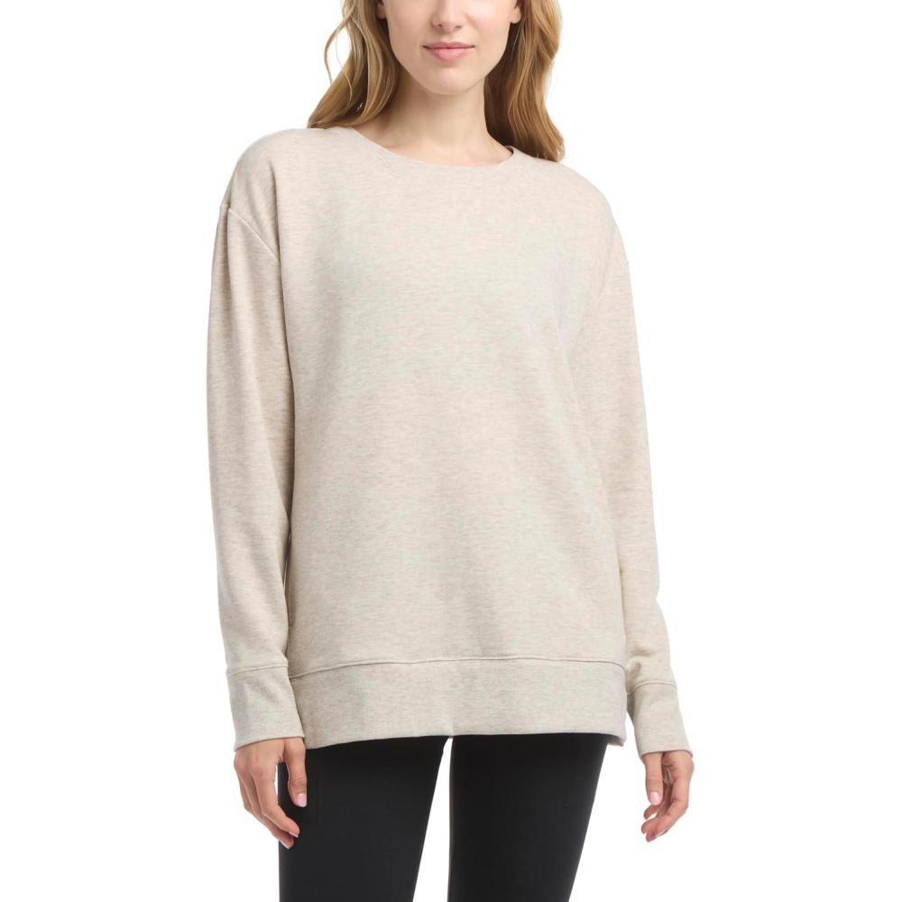 imageDanskin Womens Active Split Hem Tunic PulloverOatmeal Heather