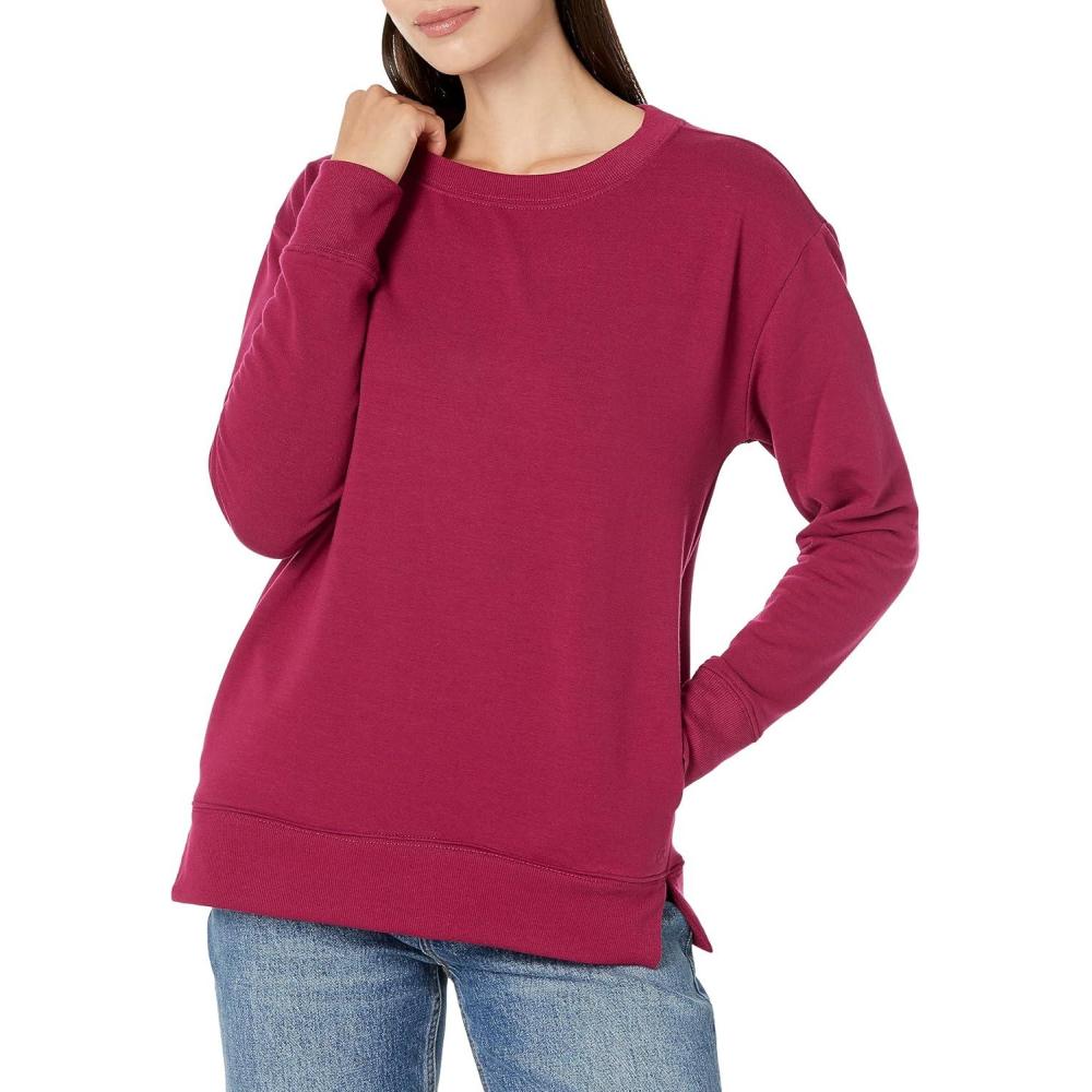 imageDanskin Womens Active Split Hem Tunic PulloverWine Red