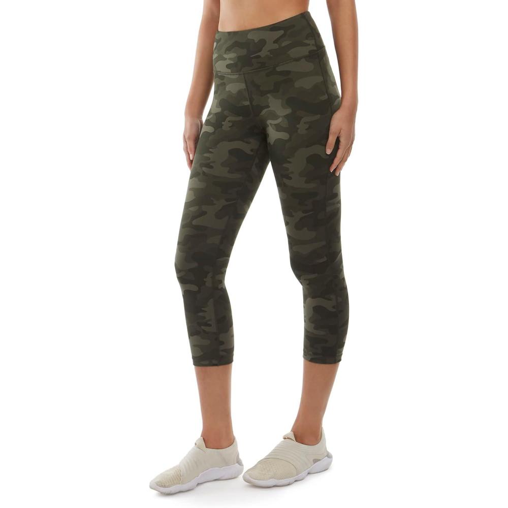 imageDanskin Womens All Over Printed Capri LeggingLeggingsOlive Camo Print