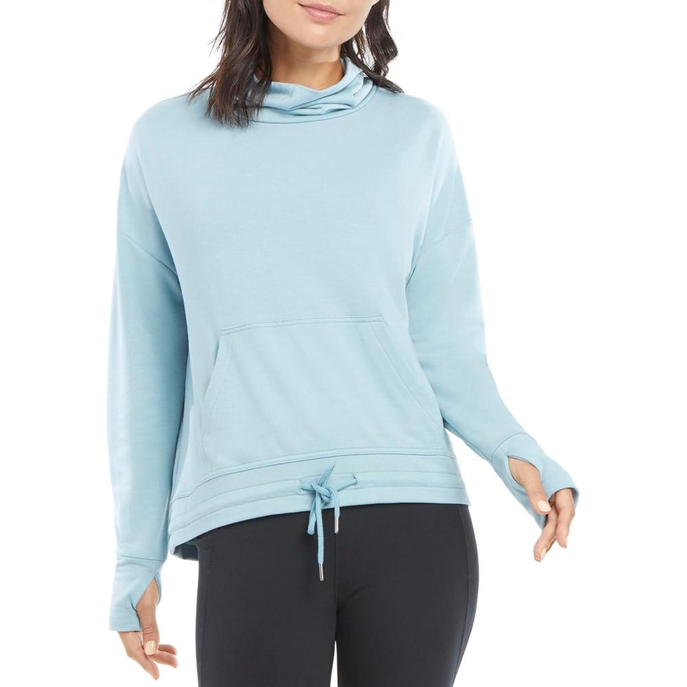 imageDanskin Womens Long Sleeve Cowl Neck PulloverSea Ice