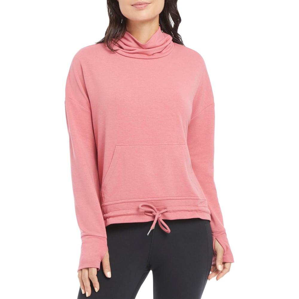 imageDanskin Womens Long Sleeve Cowl Neck PulloverSlate Rose
