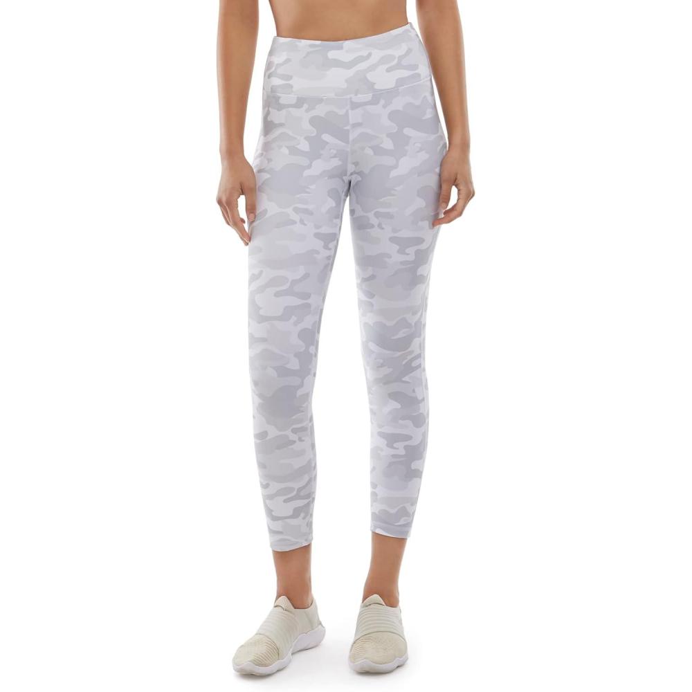 imageDanskin Womens Printed High Rise 78 LeggingWhiteGrey Camo Print