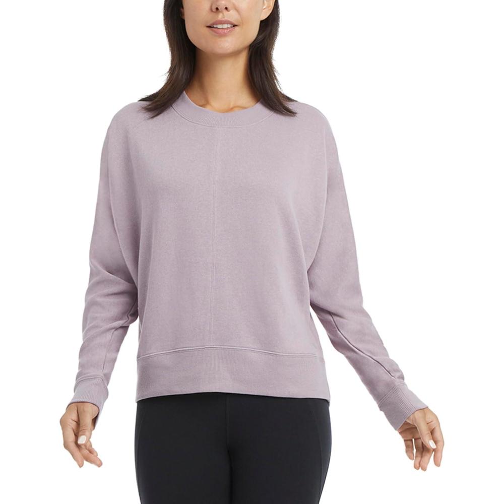 imageDanskin womens Long Sleeve Wash Pullover SweatshirtDusted Lilac