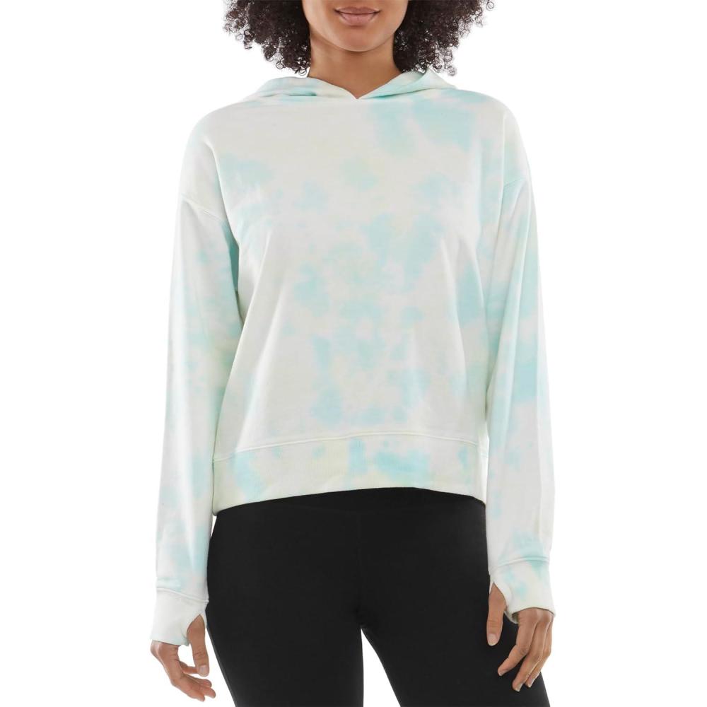 imageDanskin womens Tie Dye Pullover Sweatshirt HoodieCrystal Turquoise