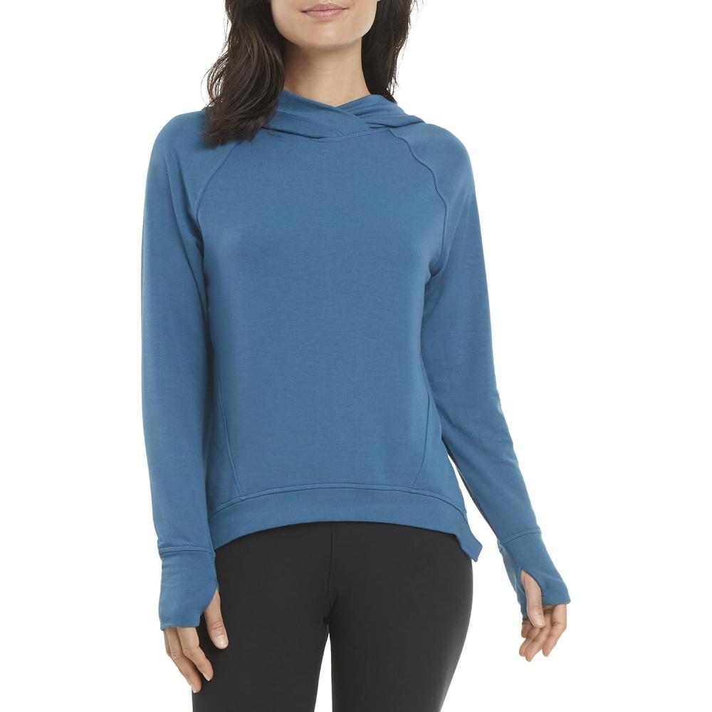 imageDanskin womens Tie Dye Pullover Sweatshirt HoodieTeak Teal