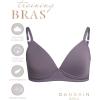 Danskin Girls Training Bra – 3/6 Pack Wirefree Microfiber Molded Cup Bras for Teens with Adjustable Straps (Sizes: 30A-36A)(Textured Print/Grey/Lavender Smoke- 3pk)