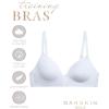 Danskin Girls Training Bra – 4 Pack Wireless Molded Cup Bras for Teens with Adjustable Straps (Sizes 30A-36A)(Pink Bliss/White – Molded)