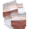 Danskin Girls Underwear Hipster Briefs – 10 Pack Comfort Stretch Breathable Cotton Underwear Hipster Panties for Girls (4-12)(Heather Grey/White/Blush/Brown)