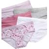 Danskin Girls Underwear Hipster Briefs – 5 Pack Comfort Stretch Breathable Cotton Underwear Hipster Panties for Girls (4-12)(Floral/White/Heather Grey/Lavender)
