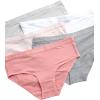 Danskin Girls Underwear Hipster Briefs – 5 Pack Comfort Stretch Breathable Cotton Underwear Hipster Panties for Girls (4-12)(Mauve/Blush/White/Grey/Heather Grey)