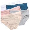 Danskin Girls Underwear Hipster Briefs – 5 Pack Comfort Stretch Breathable Cotton Underwear Hipster Panties for Girls (4-12)(Print/White/Pink/Heather Grey)