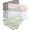 Danskin Girls Underwear Hipster Briefs – 5 Pack Comfort Stretch Breathable Cotton Underwear Hipster Panties for Girls (4-12)(Sage/White/Grey/Pink/Heather Grey)