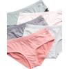 Danskin Girls Underwear Hipster Briefs – 5 Pack Comfort Stretch Breathable Cotton Underwear Hipster Panties for Girls (4-12)(Sea/Grey/Coral/Blush/Heather Grey)