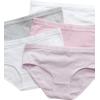 Danskin Girls Underwear Hipster Briefs – 5 Pack Comfort Stretch Breathable Cotton Underwear Hipster Panties for Girls (4-12)(Totally Lilac/White/Light Grey Heather/White/Pink)