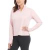 Danskin Supersoft Quarter Zip Pullover(Pink Mist Melange)