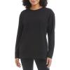 Danskin Women’s Active Split Hem Tunic Pullover(Black Salt)