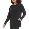 Danskin Women’s Active Split Hem Tunic Pullover(Black Salt)