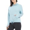 Danskin Women’s Long Sleeve Cowl Neck Pullover(Sea Ice)