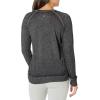 Danskin Women’s Long Sleeve Mineral Wash Pullover Top(Charcoal)