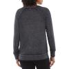 Danskin Women’s Long Sleeve Mineral Wash Pullover Top(Charcoal)