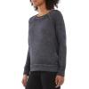 Danskin Women’s Long Sleeve Mineral Wash Pullover Top(Charcoal)