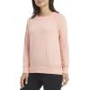 Danskin Women’s Long Sleeve Mineral Wash Pullover Top(Coral)