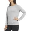 Danskin Women’s Long Sleeve Mineral Wash Pullover Top(Light Grey)