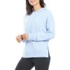 Danskin Women’s Side Slit Pullover Hoodie Sweatshirt(Blue Jay)