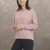 Danskin womens Long Sleeve Wash Pullover Sweatshirt(Peach Pink)