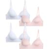 Danskin Girls Training Bra – 4 Pack Wireless Molded Cup Bras for Teens with Adjustable Straps (Sizes 30A-36A)(Pink Bliss/White – Molded)
