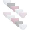 Danskin Girls Underwear Hipster Briefs – 10 Pack Comfort Stretch Breathable Cotton Underwear Hipster Panties for Girls (4-12)(Totally Lilac/White/Light Grey Heather/White/Pink)