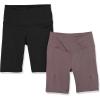 Danskin Womens 2-Pack 7″ Active Bike Shorts(Black Salt/Plum Truffle)