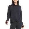 Danskin Women’s Long Sleeve Cowl Neck Pullover(Black Salt)
