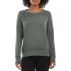 Danskin Women’s Long Sleeve Mineral Wash Pullover Top(Rosemary)