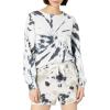 Danskin Women’s Spiral Print Tie-dye Pullover Sweatshirt(Black Salt Tie Dye)