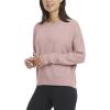Danskin womens Long Sleeve Wash Pullover Sweatshirt(Peach Pink)