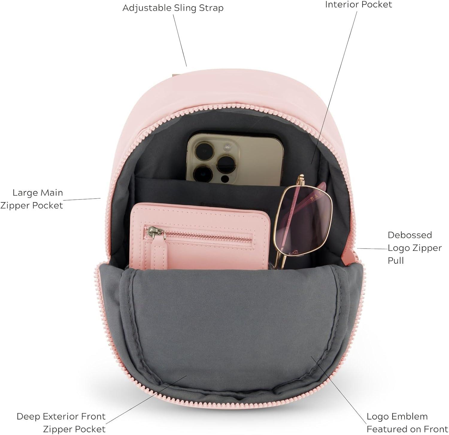 imageDanskin Lowry Sporty Sling Backpack by with Single Strap ampamp Multiple Pockets Army Green One Size