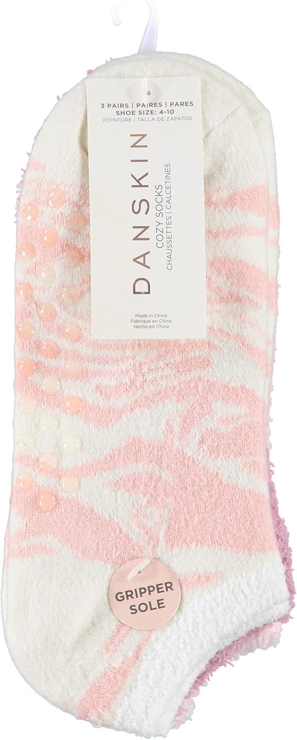 imageDanskin Womens 3Pack Marbelized Polytam Double Layer with Back Cozy No Shows 911W Ivory