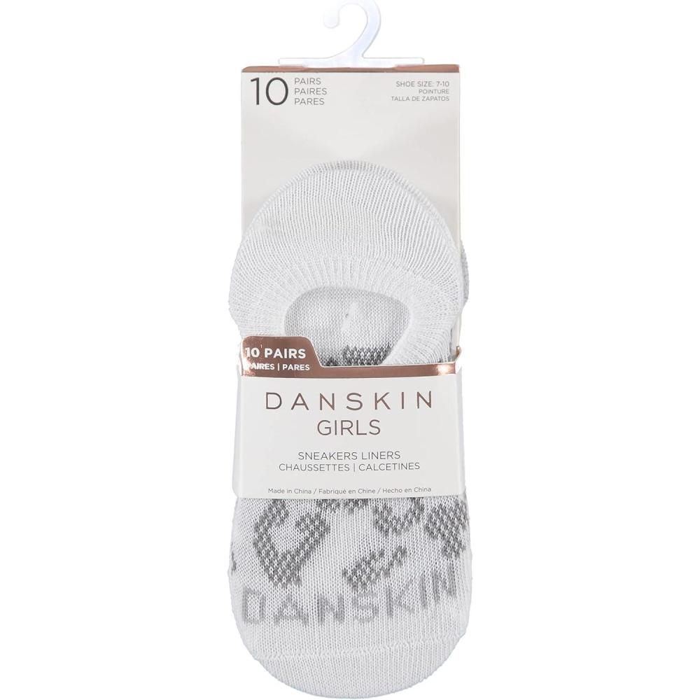 imageDanskin Girls 10Pack Mesh Animal HiRise Liners 46G WhiteGreyPink