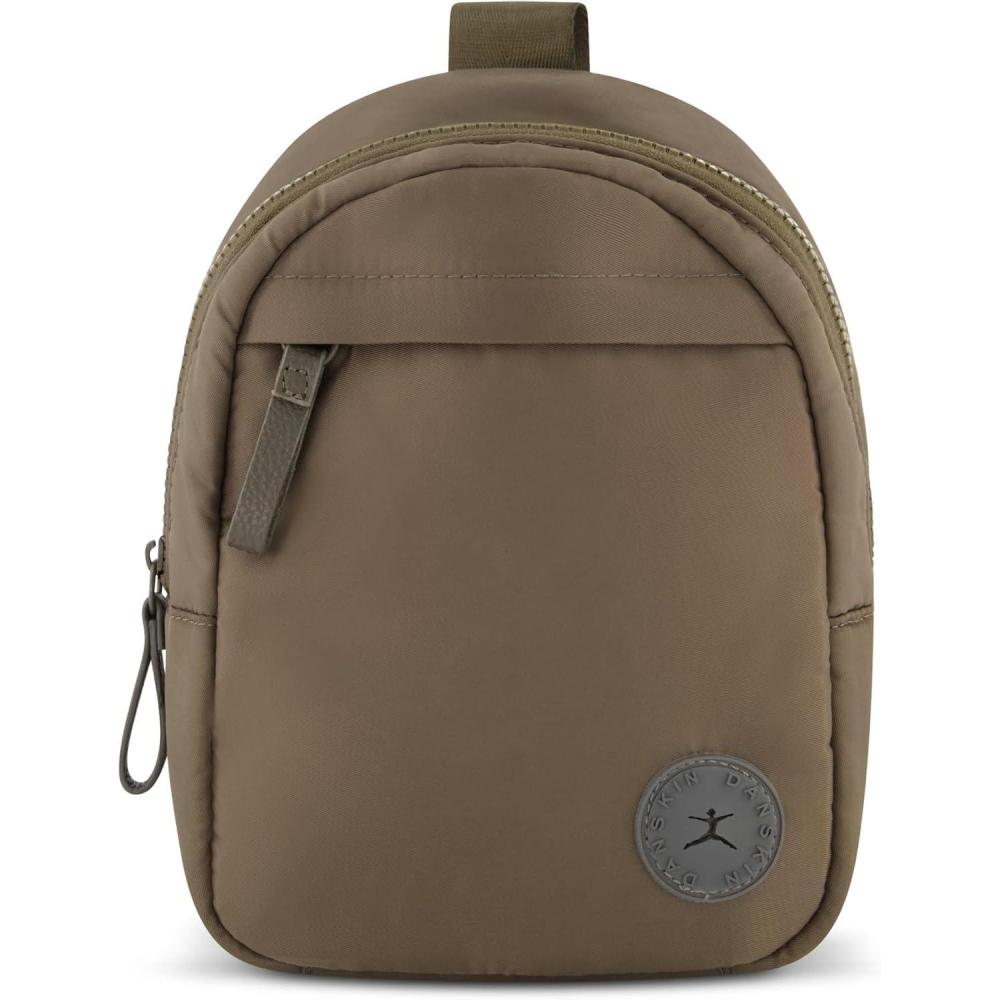 imageDanskin Lowry Sporty Sling Backpack by with Single Strap ampamp Multiple Pockets Army Green One Size