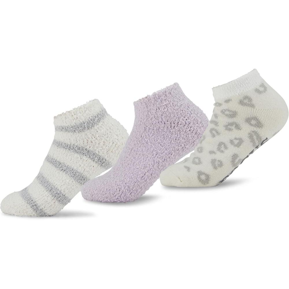 imageDanskin Womens 3Pack Focus Inspirational Cheetah Polytam Double Layer with Back Cozy No Shows 911W Ivory