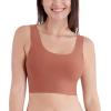 Danskin 2 Pack Laser Wirefree Everyday Comfort Lounge Bralette with Removable Pads (Clay Mask/Pink Earth, X-Large)
